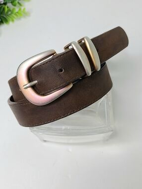 Express Compagnie Internationale Brown Genuine Leather Ombre Y2K Vintage Belt